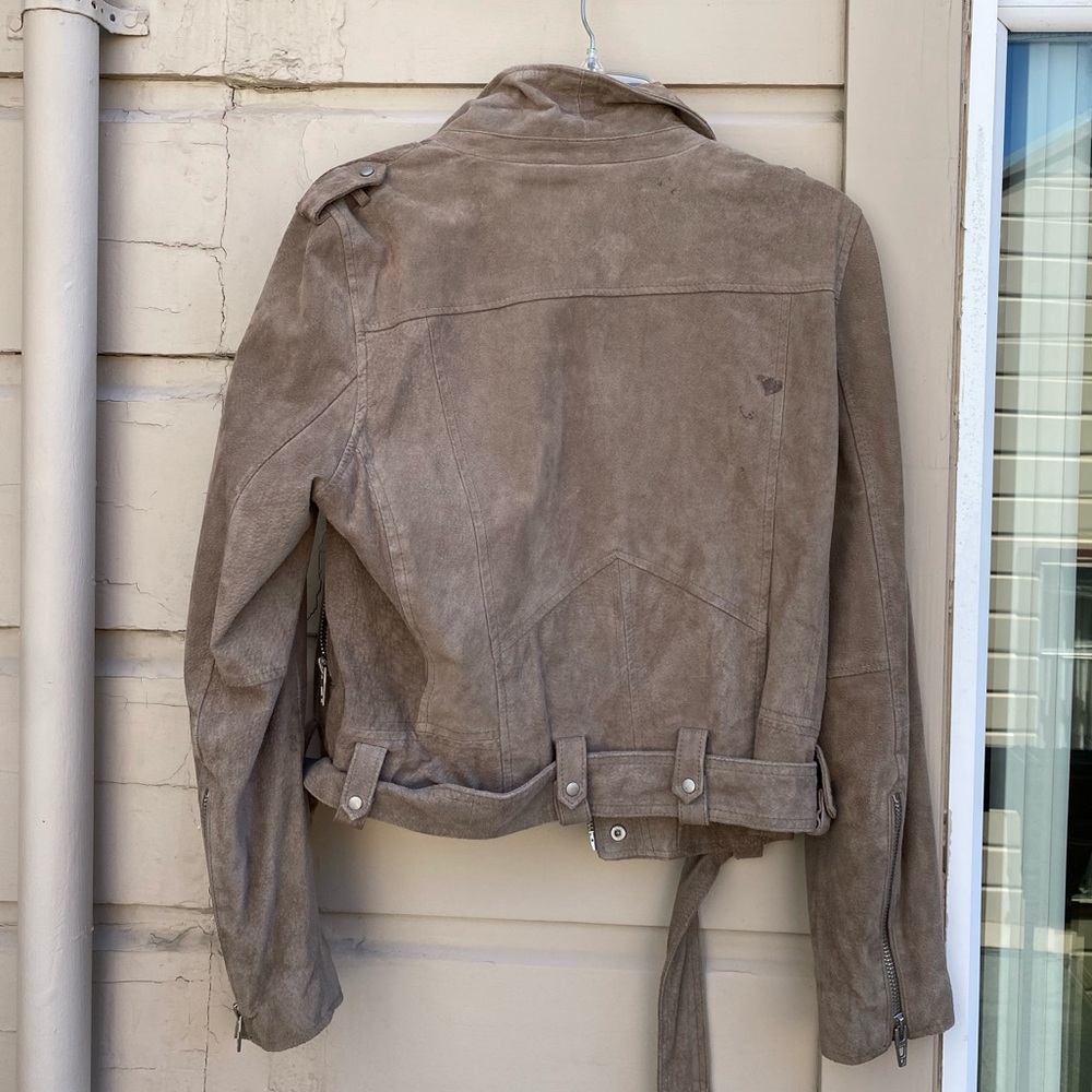 Blank NYC Genuine Suede Moto Jacket Sz L - Picture 8 of 8